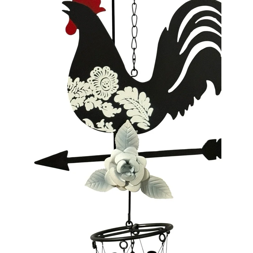 Cracker Barrel Exclusive Rooster Windchime Farmhouse Country Decor Black NIB 33